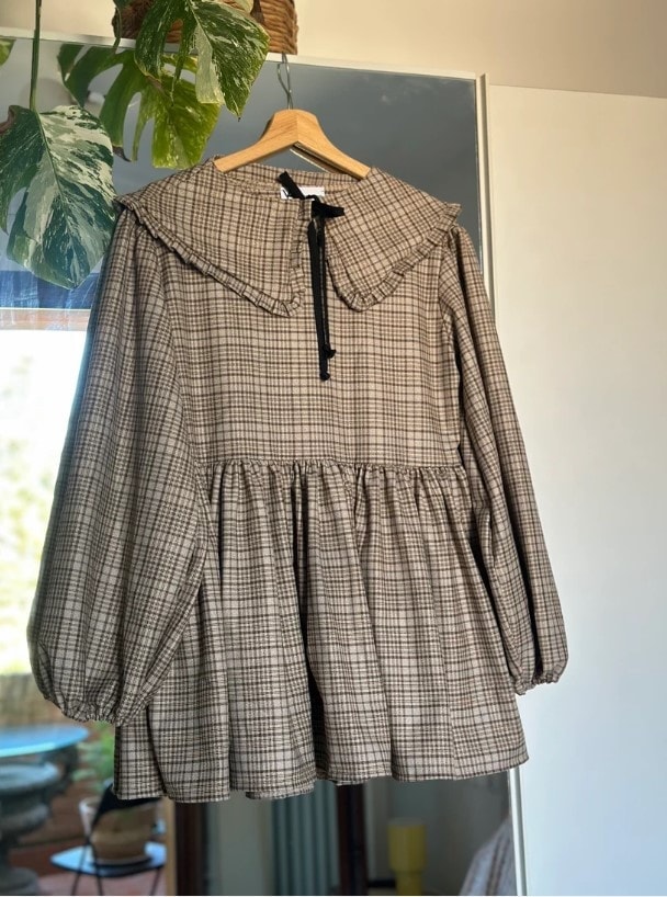 Abito Check Beige Corto